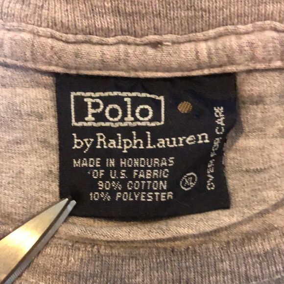 Distressed Vintage Polo Ralph Lauren heather grey T-Shirt | XL - Picture 10 of 10
